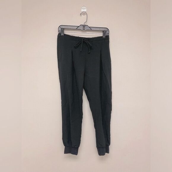 Silence + Noise Pleated Black Drawstring Cuffed Dressy Jogger Pant SZ S - Picture 1 of 9